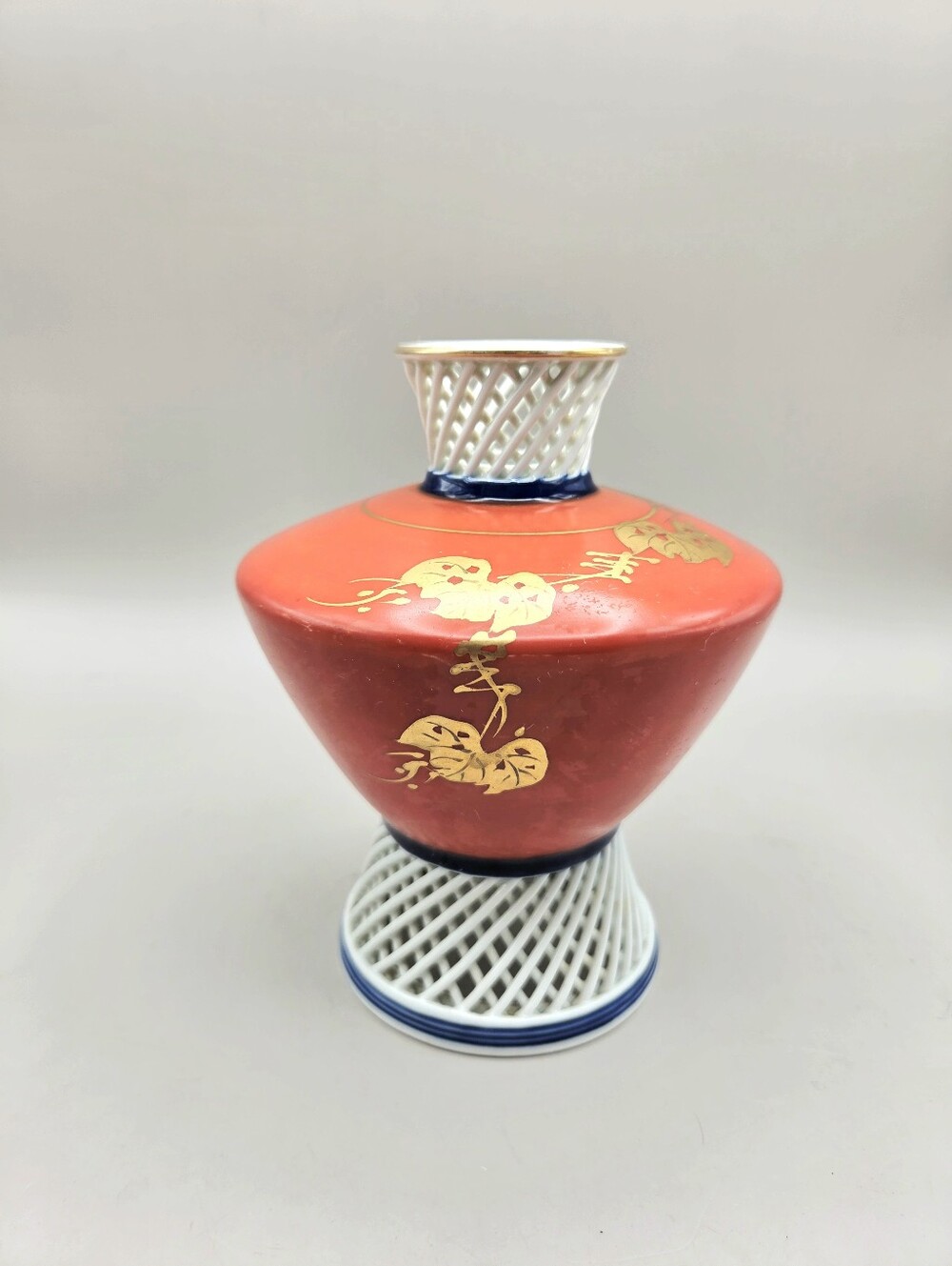 Kotoho Vintage Japanese Open Lattice Porcelain Vase